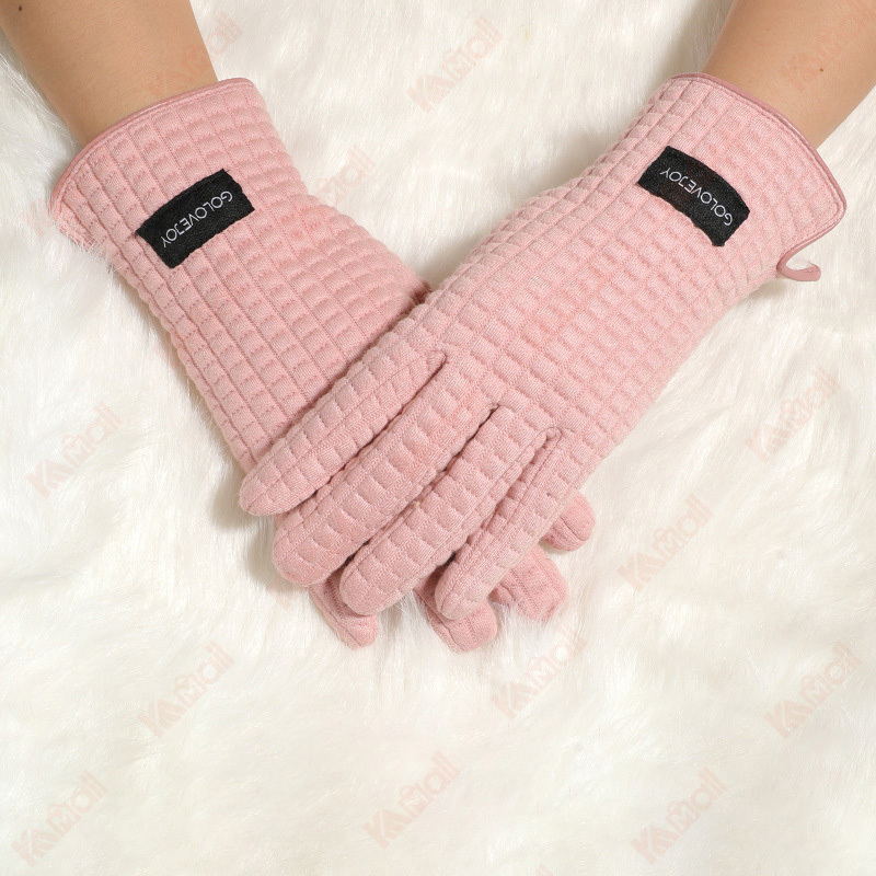 volcanic fleece pink women gloves